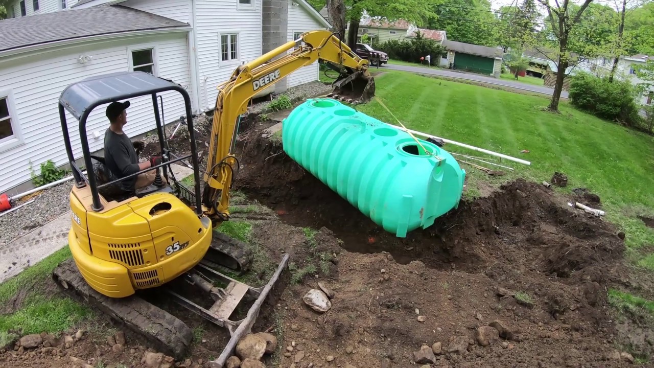 Septic tank system London - tank and pipework layout